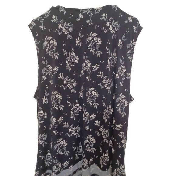 Violets & Roses Top Sleeveless Color Black/White Size 3X - Picture 3 of 3